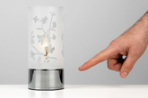 Floral Touch Table Lamp – Chrome Finish with Glass Shade